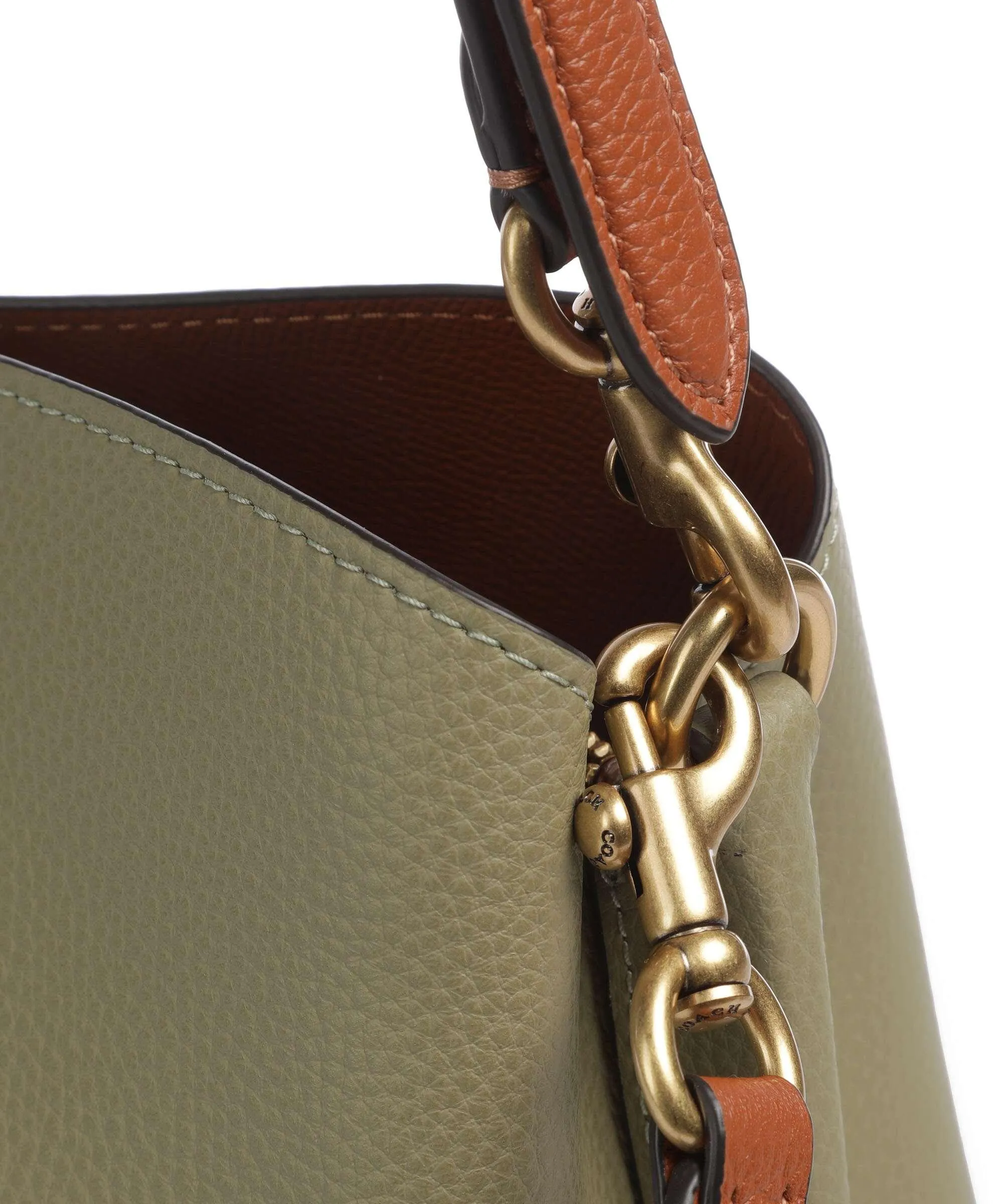  Coach Willow Borsa a spalla pelle granulata verde-oliva  