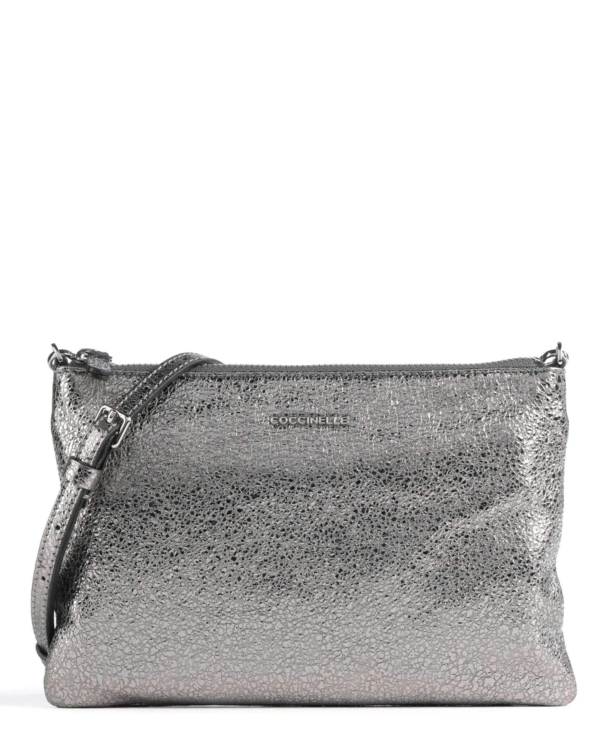 Coccinelle Best Stardust Borsa a tracolla pelle di vacchetta grana grigio  