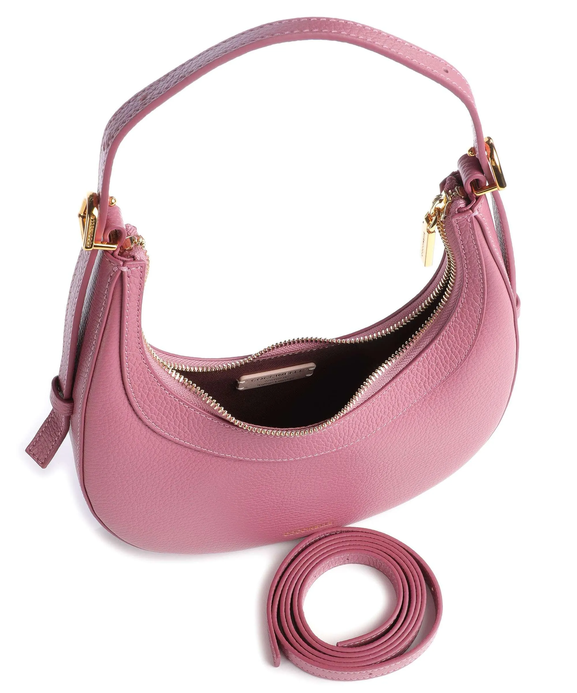  Coccinelle Whisper Borsa a spalla pelle di vacchetta grana pink  