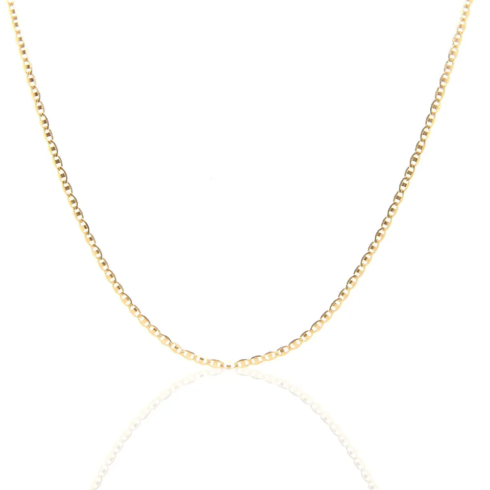 Collana Bambino Traversino in Oro Giallo Maglia Piena Diamantata