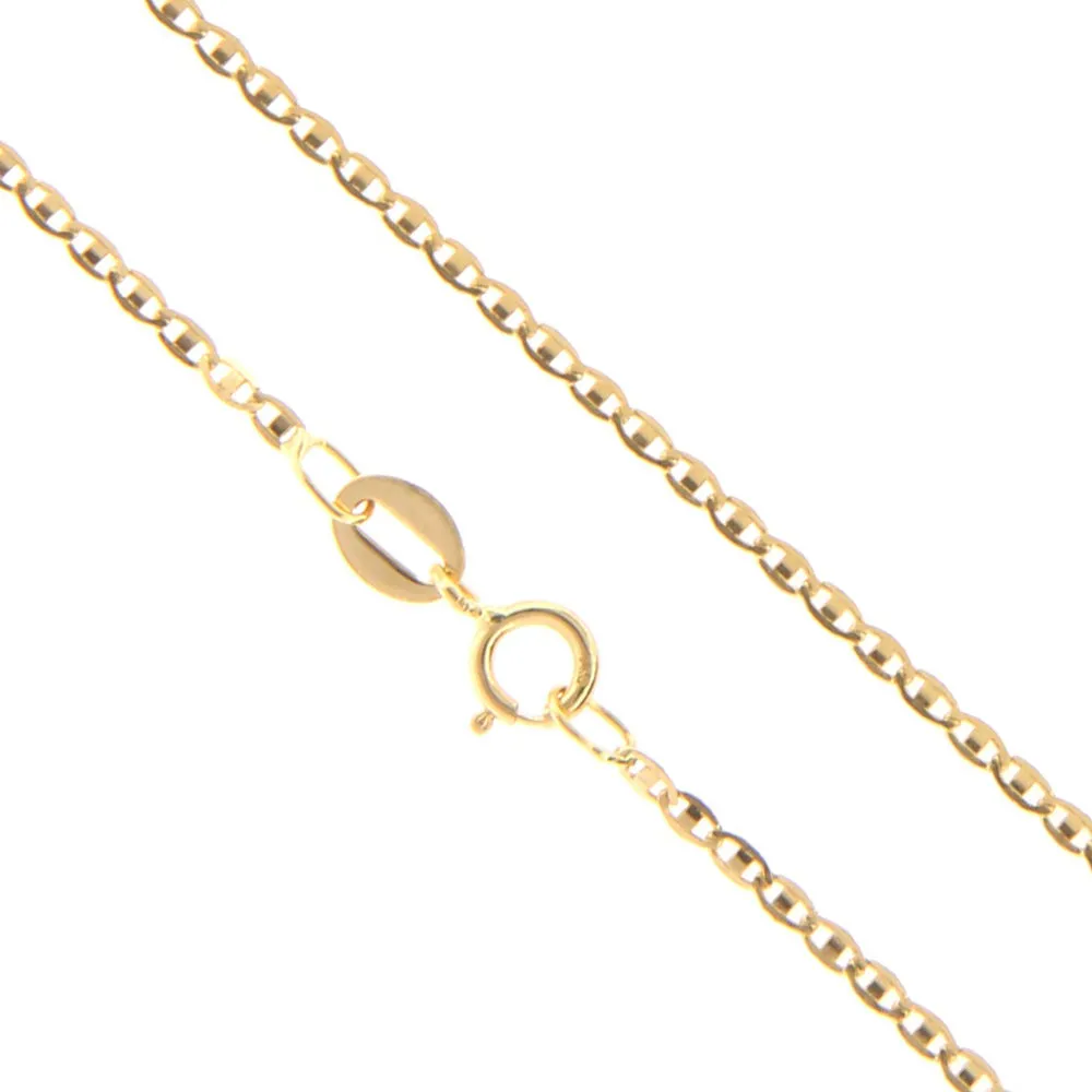 Collana Bambino Traversino in Oro Giallo Maglia Piena Diamantata
