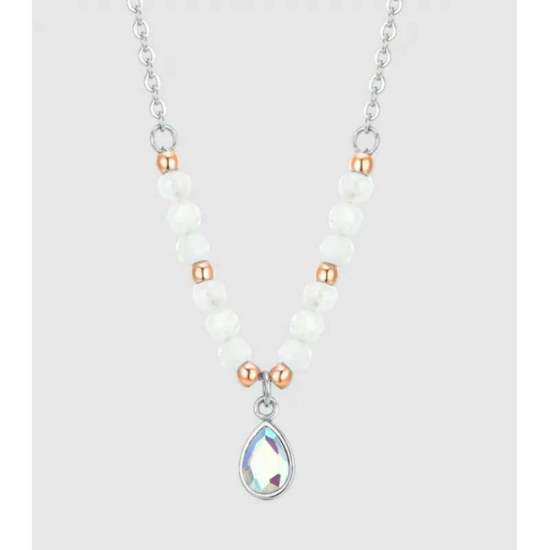 COLLANA DONNA IN ACCIAIO AGATA BIANCA