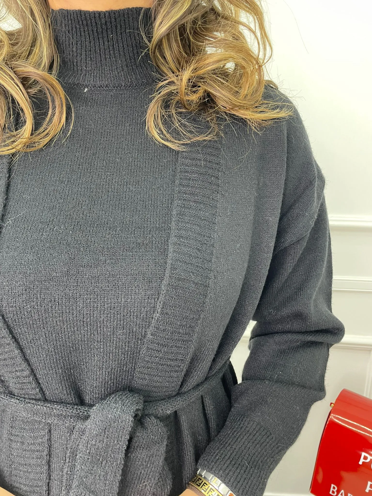 Coordinato 2 pezzi con vestito giro manica e cardigan lungo