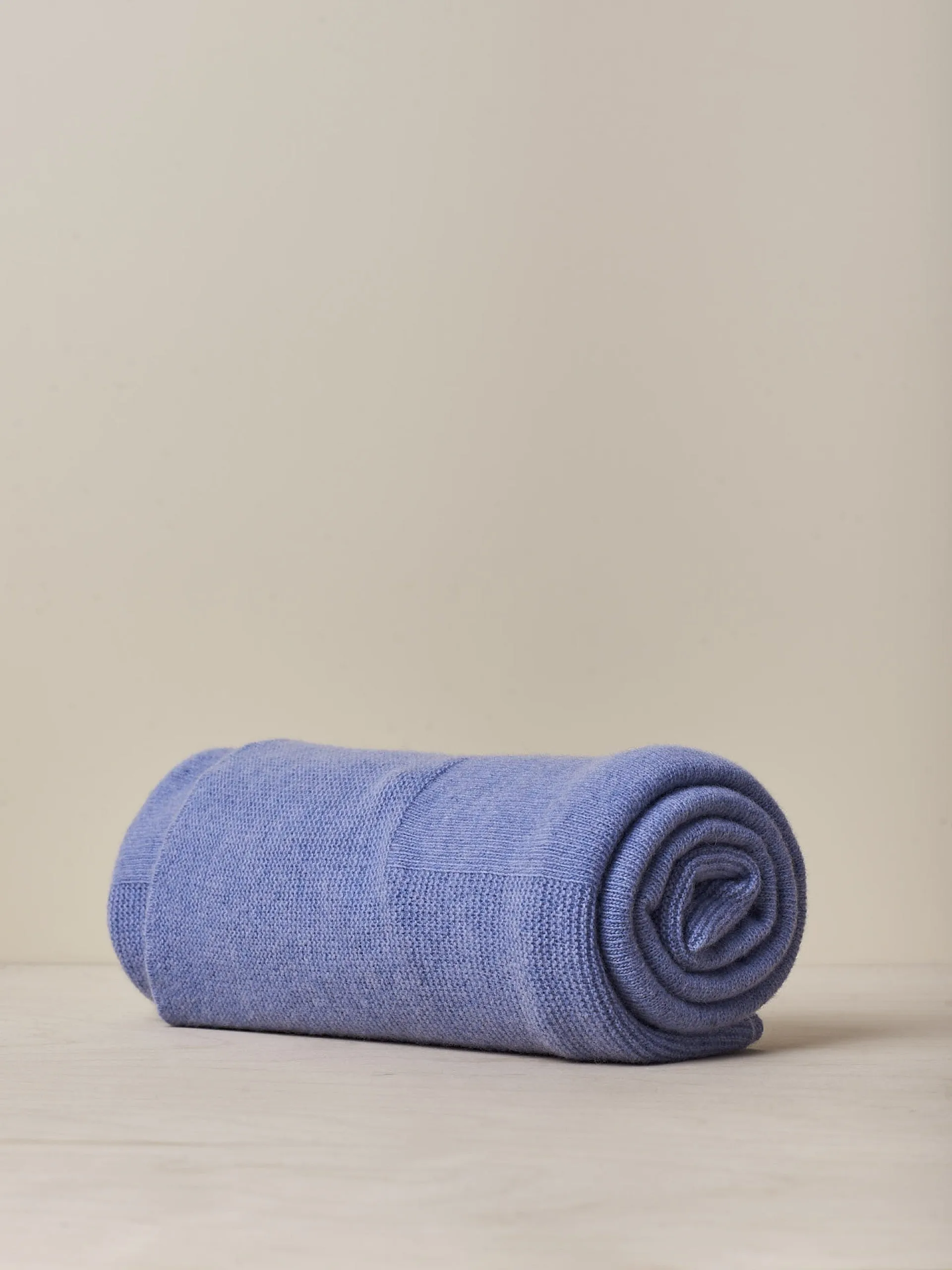 Coperta Turchese lavorata a maglia in misto lana merino e cashmere