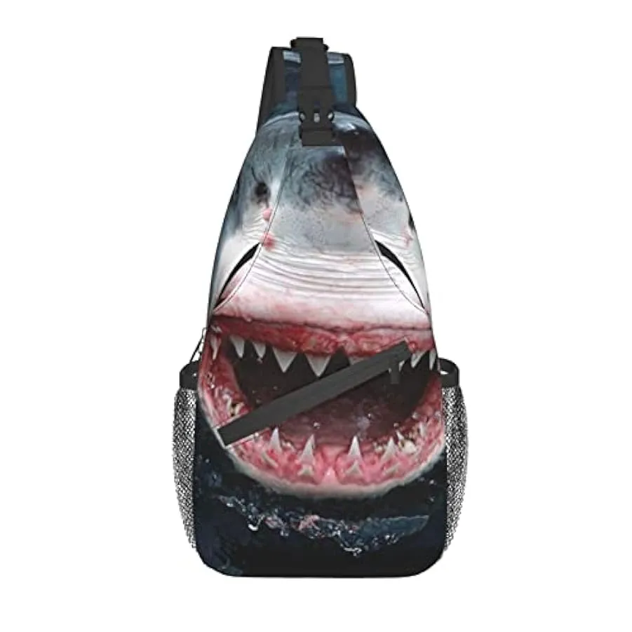 DJNGN Pesce con borsa a tracolla a tracolla a bocca aperta, borsa a tracolla, zaino da trekking all’aperto per il fine settimana