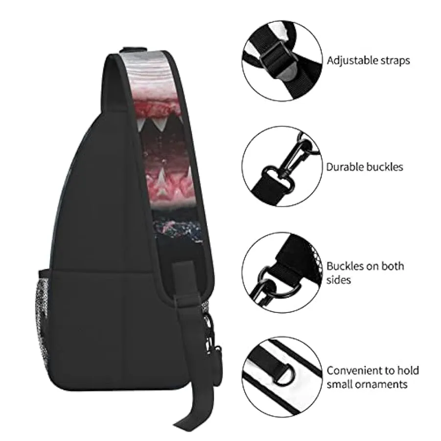 DJNGN Pesce con borsa a tracolla a tracolla a bocca aperta, borsa a tracolla, zaino da trekking all’aperto per il fine settimana