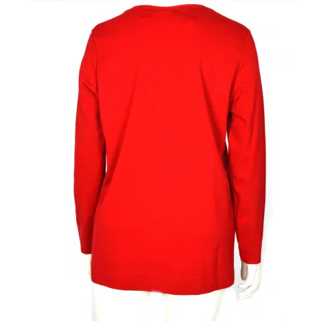 ELENA MIRO' maglia donna girocollo rosso fantasia taglie comode
