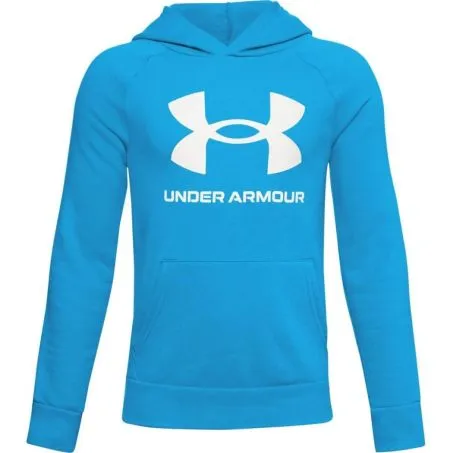 FELPA BAMBINO UNDER ARMOUR UA RIVAL FLEECE LOGO AZZURRO
