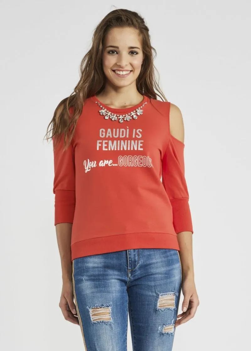 Felpa con dettagli cut out