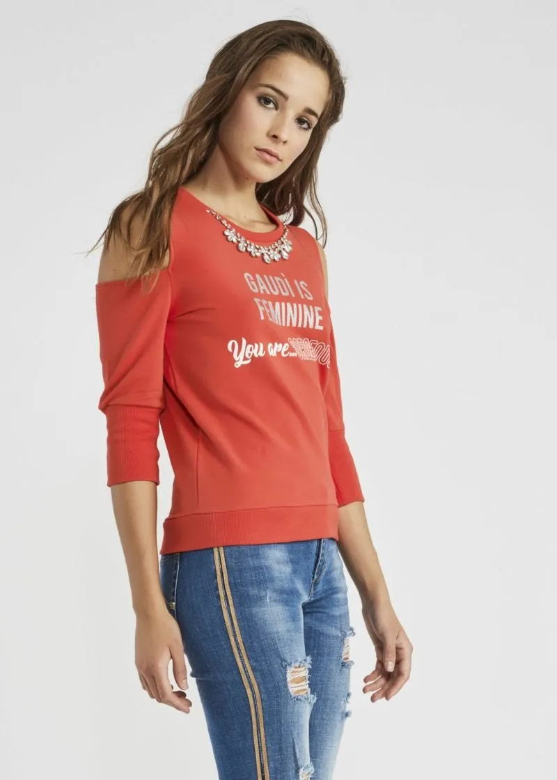 Felpa con dettagli cut out