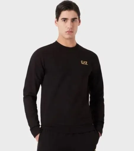 Felpa EA7 Emporio Armani 8NPM52 0208 Nero Oro