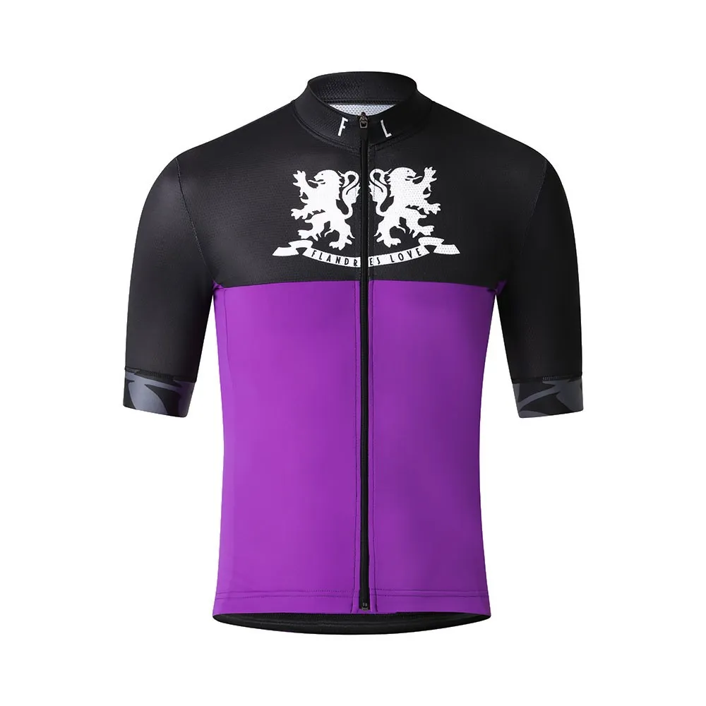 Flandres Love Maglia Ciclismo Lions Viola Unisex