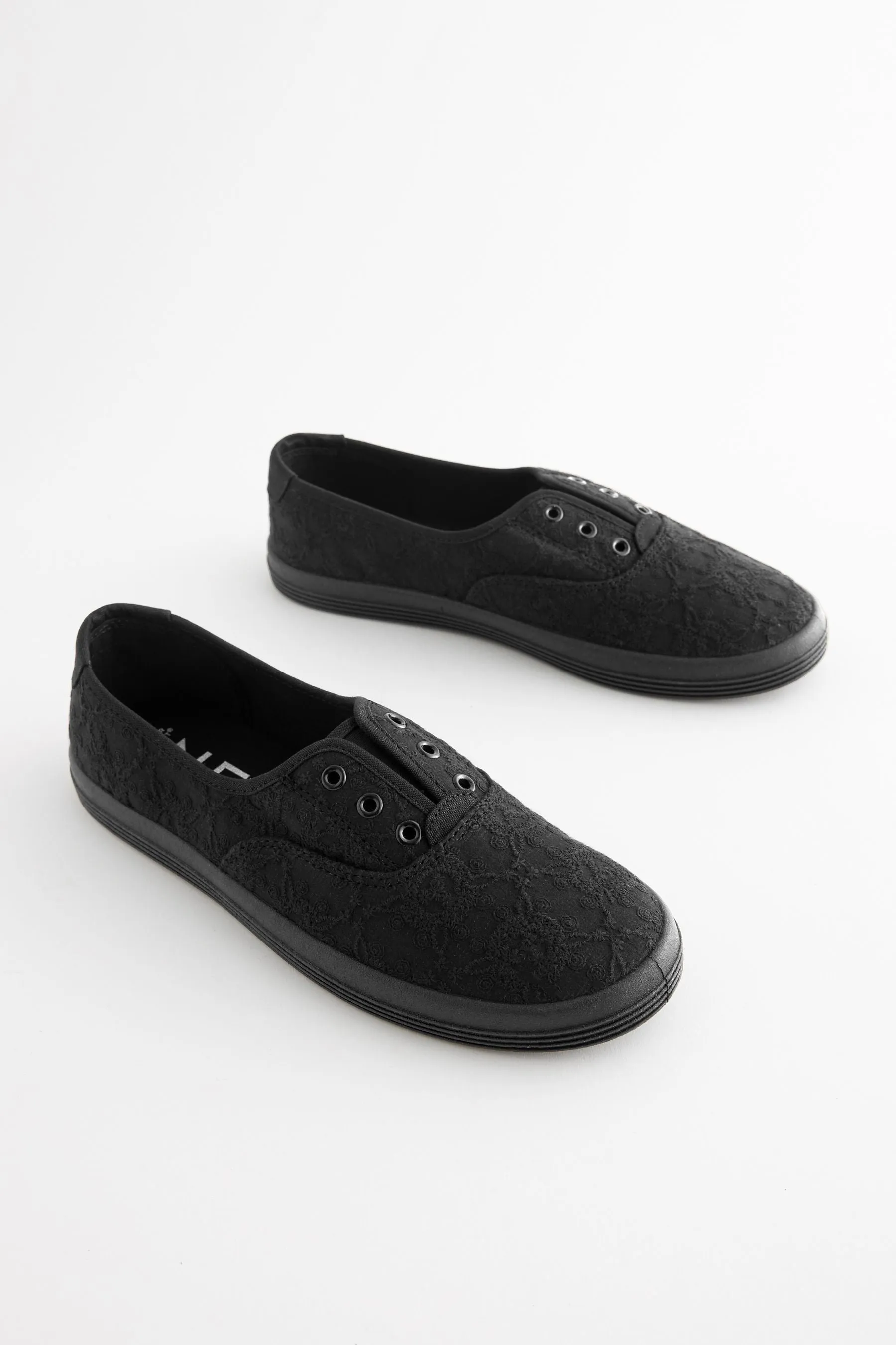 Forever Comfort® - Scarpe da ginnastica senza lacci in tela ricamate