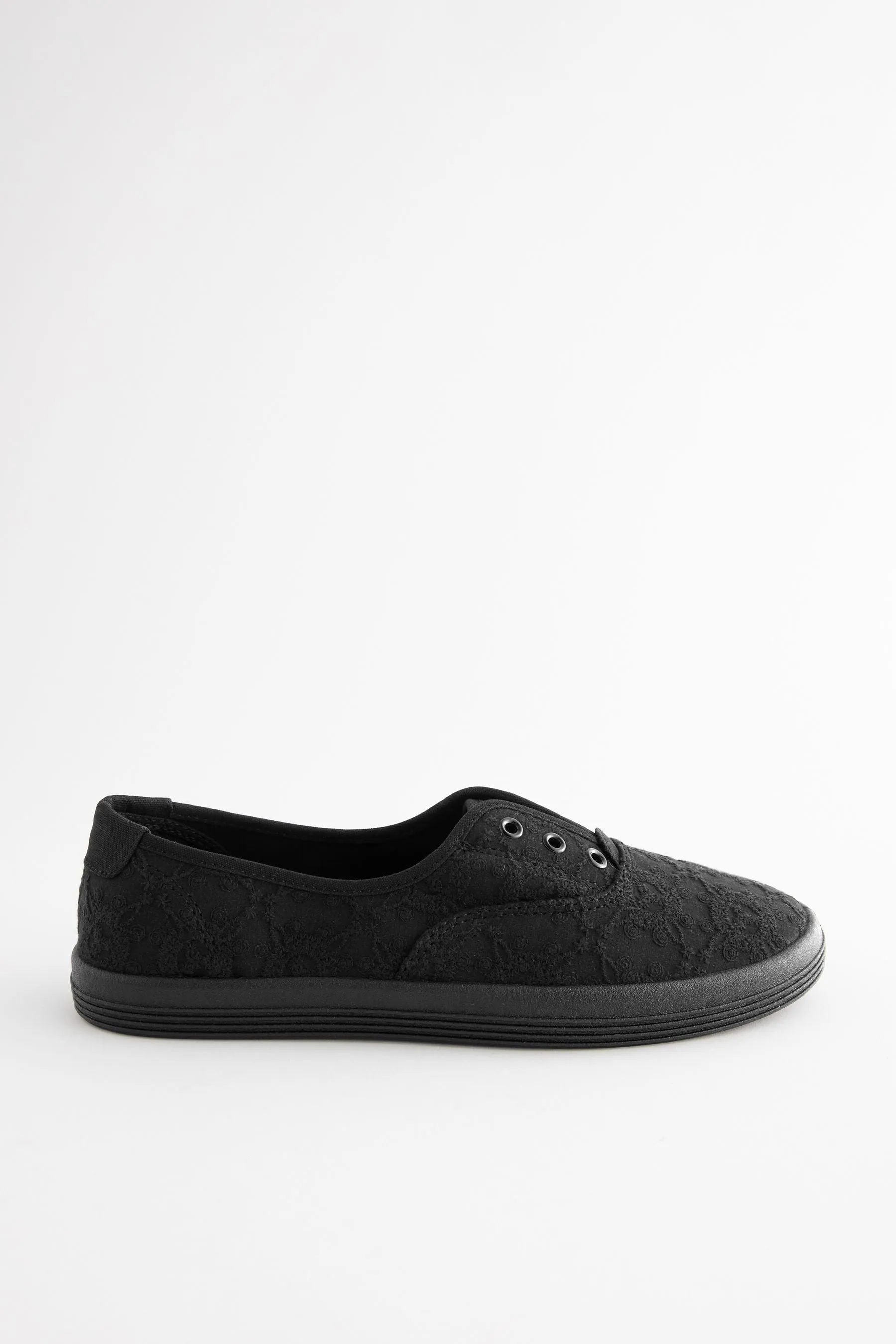 Forever Comfort® - Scarpe da ginnastica senza lacci in tela ricamate