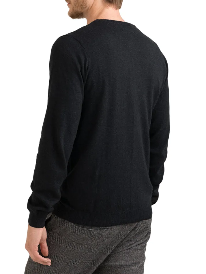 Fred Mello maglione girocollo in maglia a trecce nero