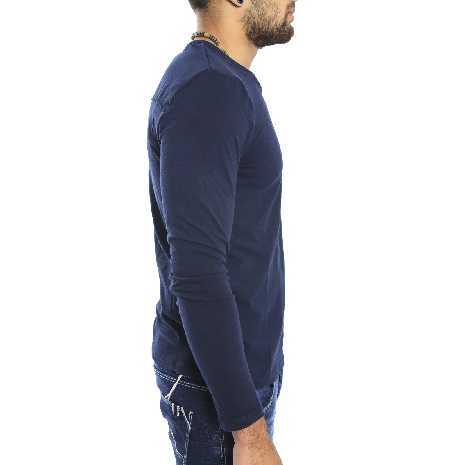 Gaudi Jeans - Maglia girocollo con taschino BLUE 52bu67186
