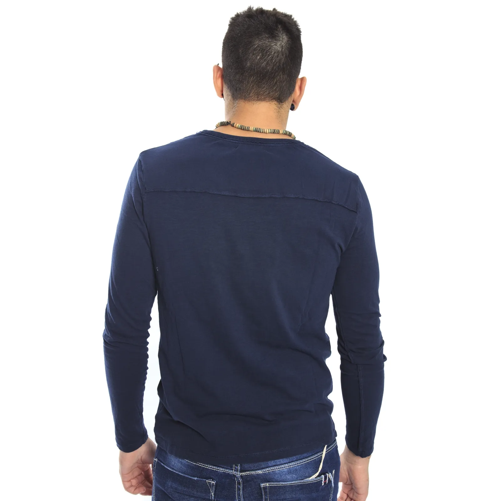 Gaudi Jeans - Maglia girocollo con taschino BLUE 52bu67186