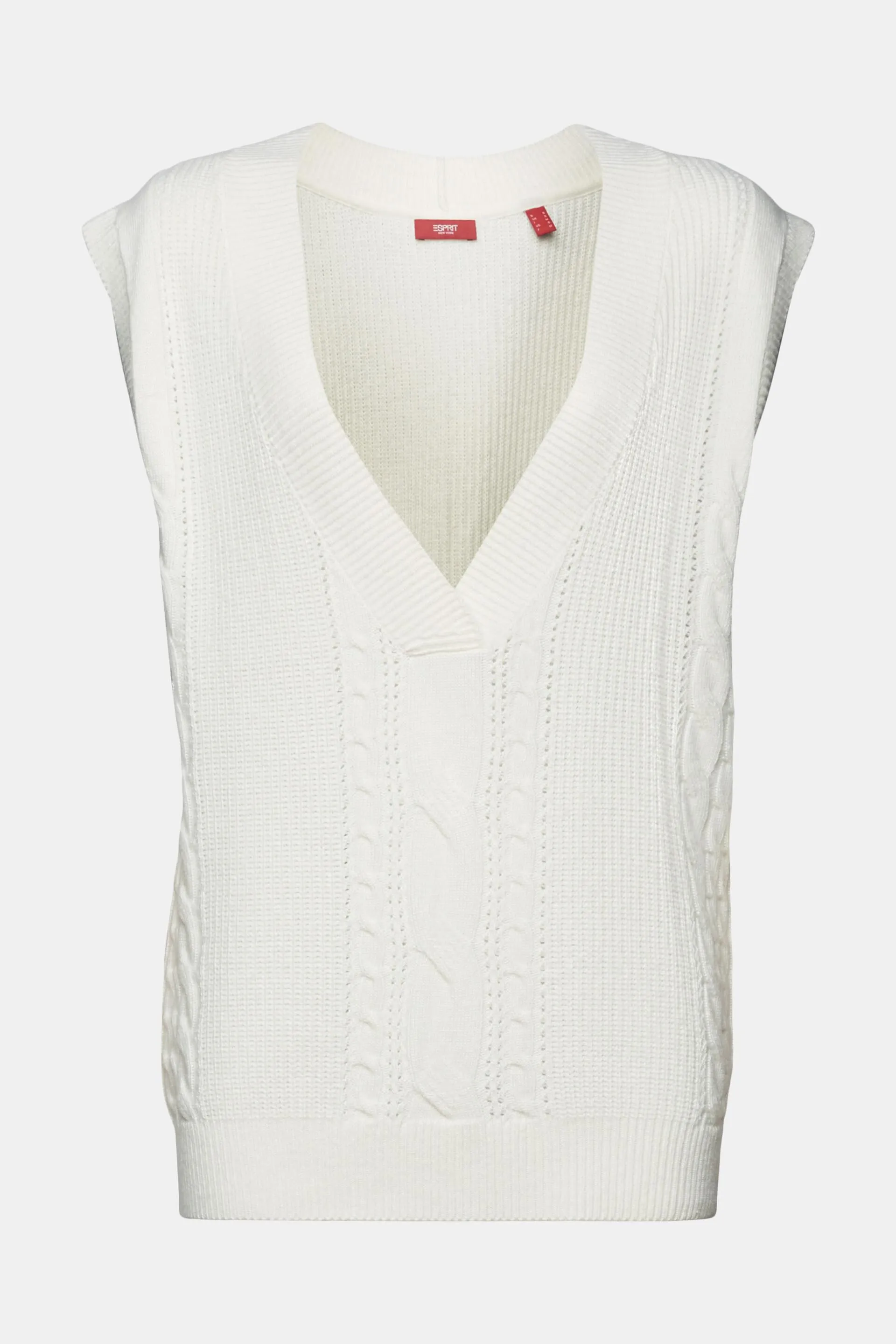 Gilet in maglia intrecciata, misto lana
