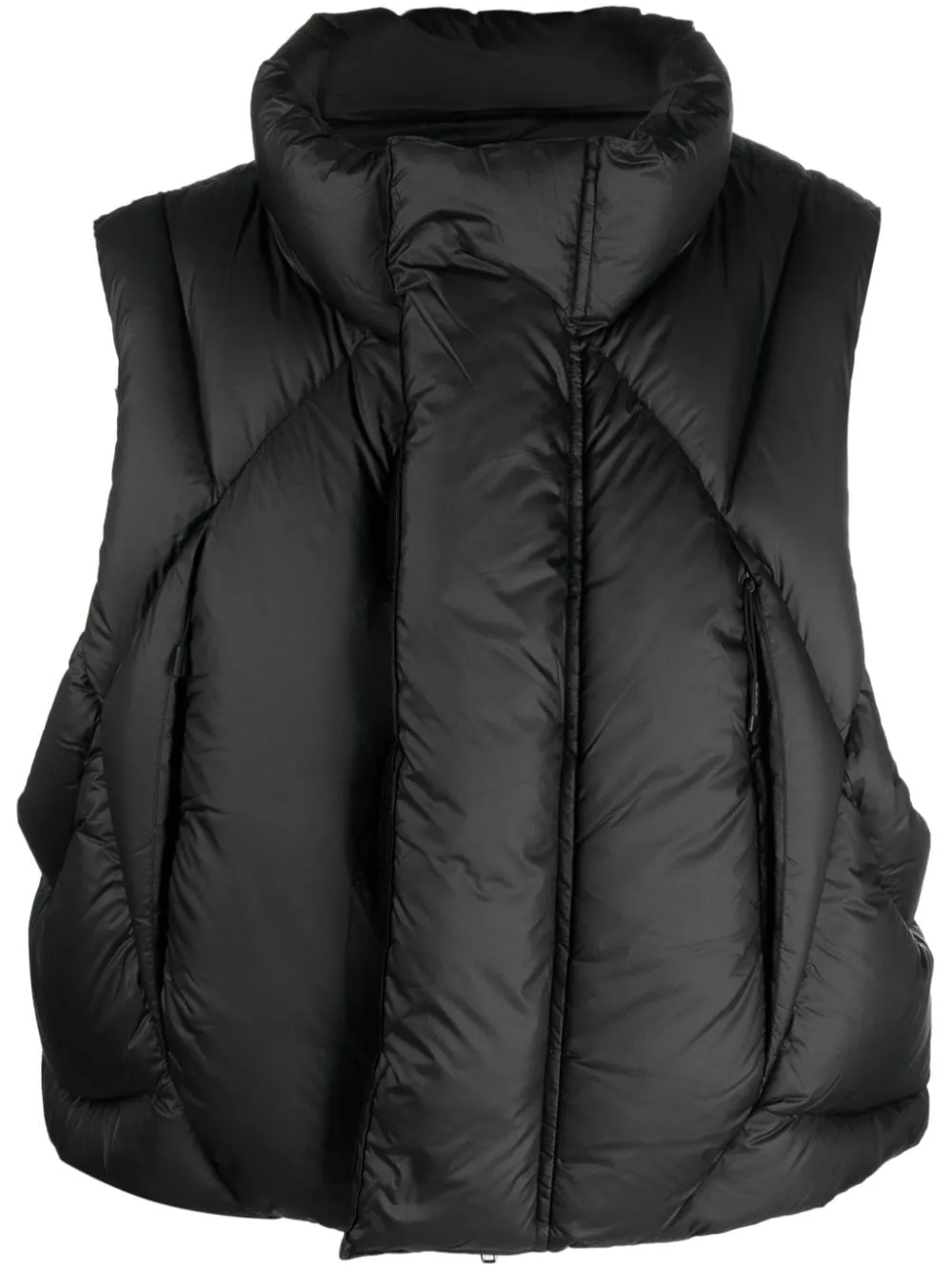 Gilet trapuntato a collo alto in blu - unisex