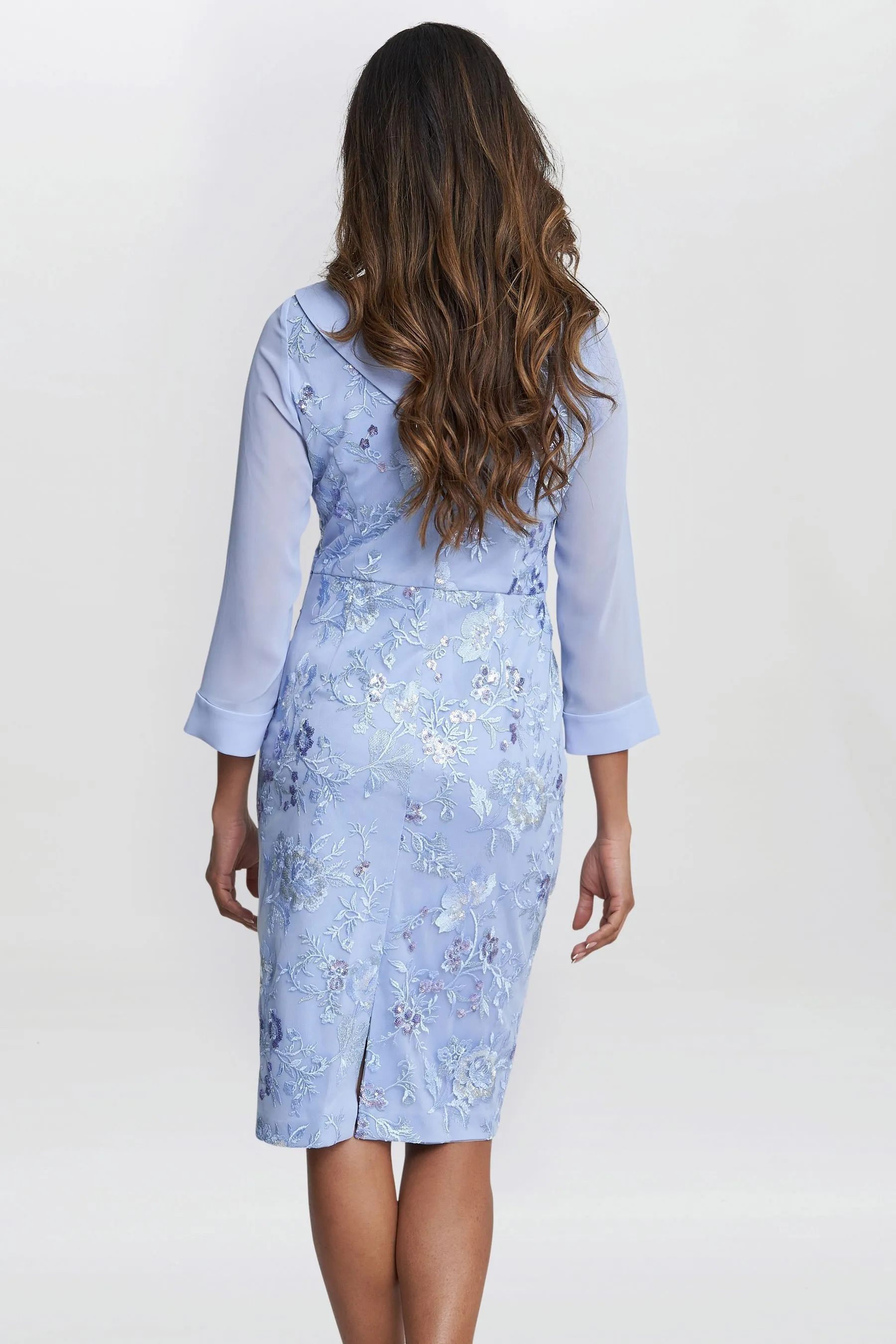 Gina Bacconi Blu - Daisy - Abito in crêpe con ricami