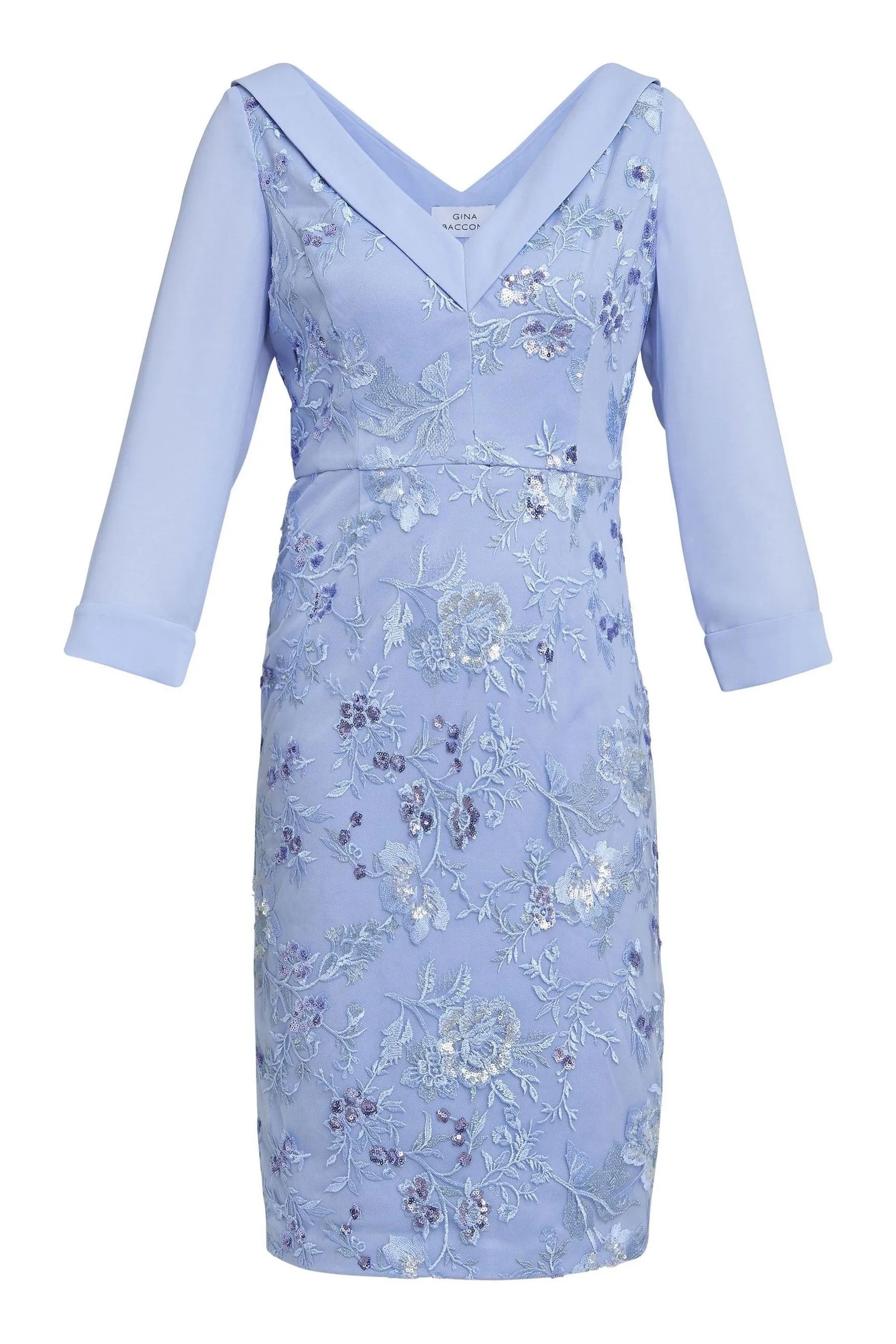 Gina Bacconi Blu - Daisy - Abito in crêpe con ricami