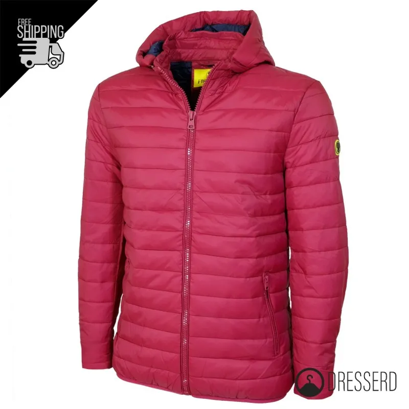 Giubbotto Uomo Piumino Cappuccio Smontabile Dresserd Slim Fit Giubbotti 100 Grammi Leggeri