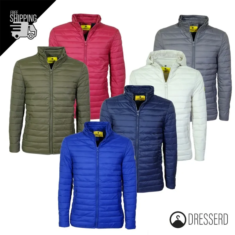 Giubbotto Uomo Piumino Cappuccio Smontabile Dresserd Slim Fit Giubbotti 100 Grammi Leggeri