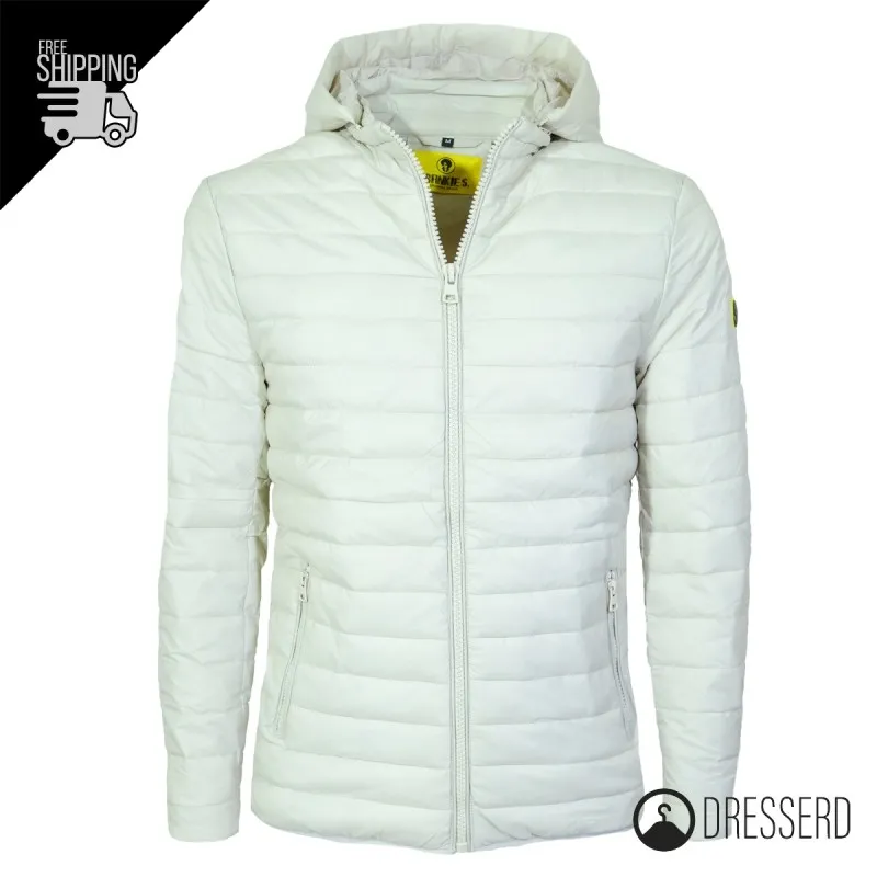 Giubbotto Uomo Piumino Cappuccio Smontabile Dresserd Slim Fit Giubbotti 100 Grammi Leggeri