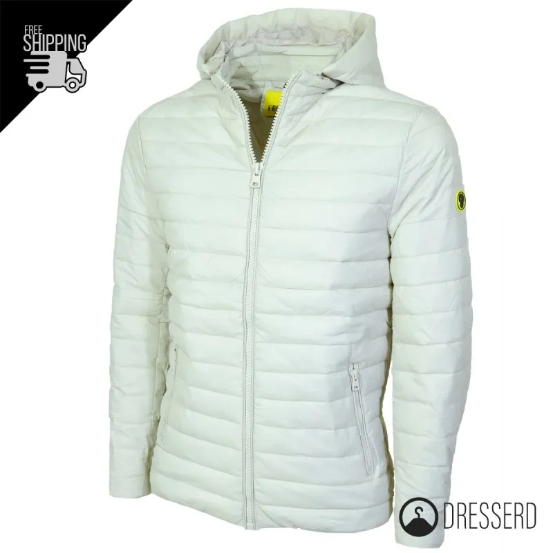 Giubbotto Uomo Piumino Cappuccio Smontabile Dresserd Slim Fit Giubbotti 100 Grammi Leggeri