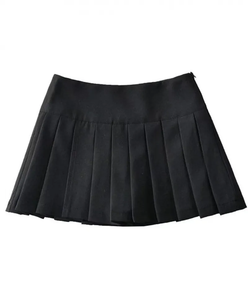 Gonna a pieghe estiva Minigonna da donna a vita alta Gonna nera vintage Gonne da tennis Gonna a spacco bianca con pantaloncini