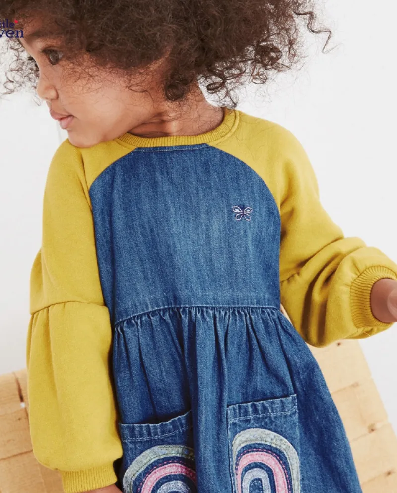 Gonna di jeans per ragazze Autunno Nuova gonna per bambini Cuciture a maniche lunghe