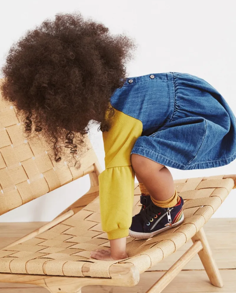 Gonna di jeans per ragazze Autunno Nuova gonna per bambini Cuciture a maniche lunghe