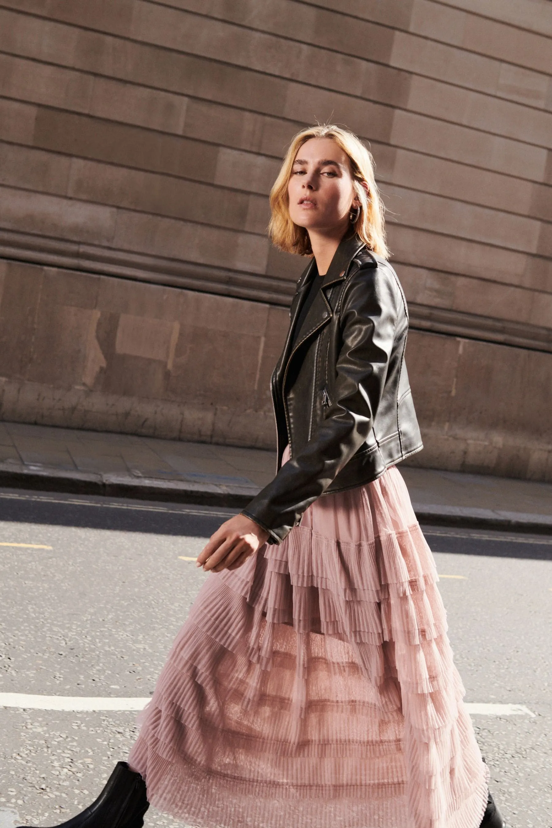 Gonna midi in tulle a rete