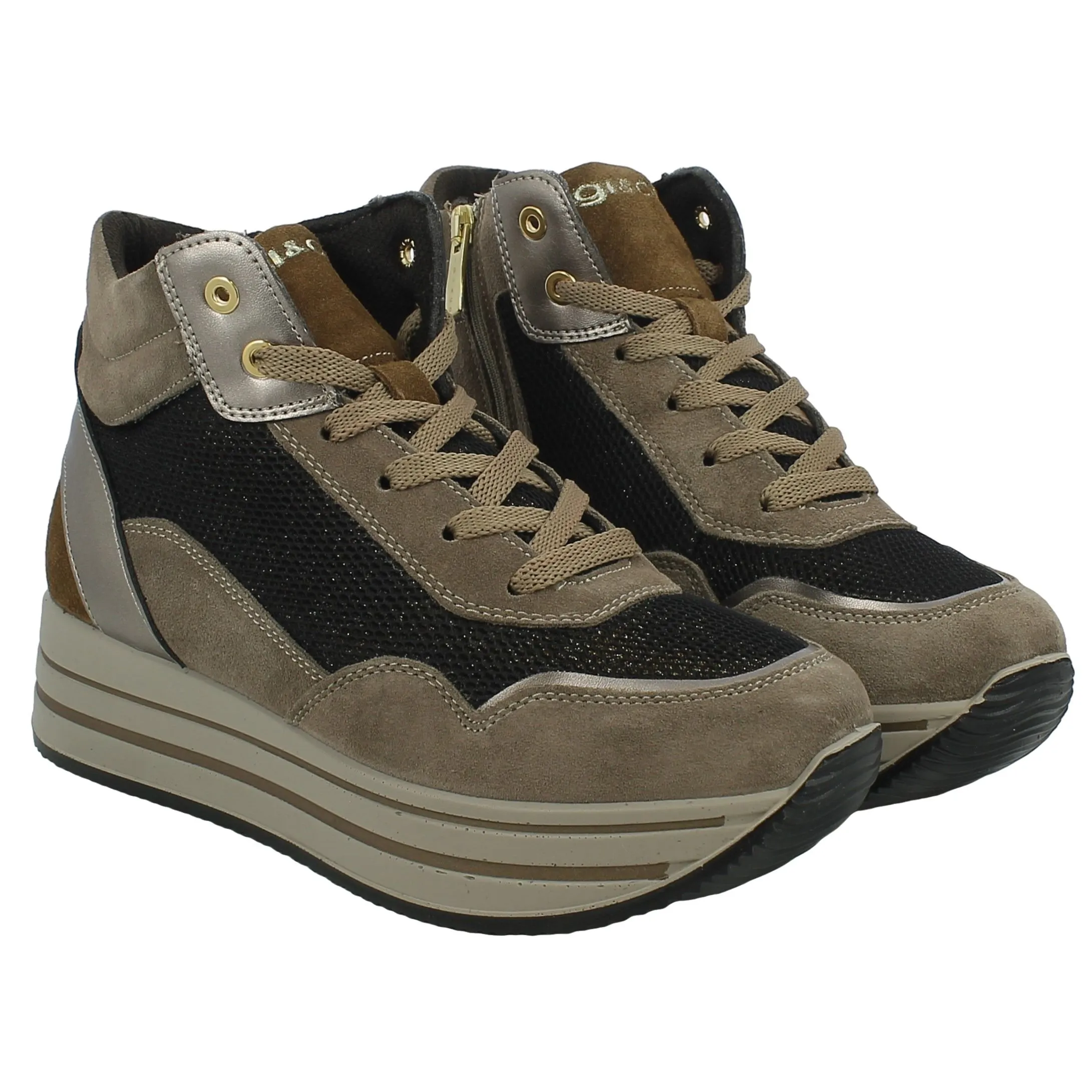 Igi&Co  Sneaker alta in camoscio con platform 