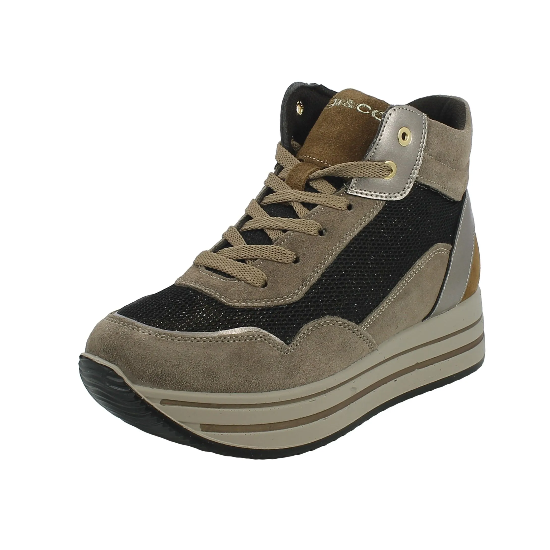 Igi&Co  Sneaker alta in camoscio con platform 