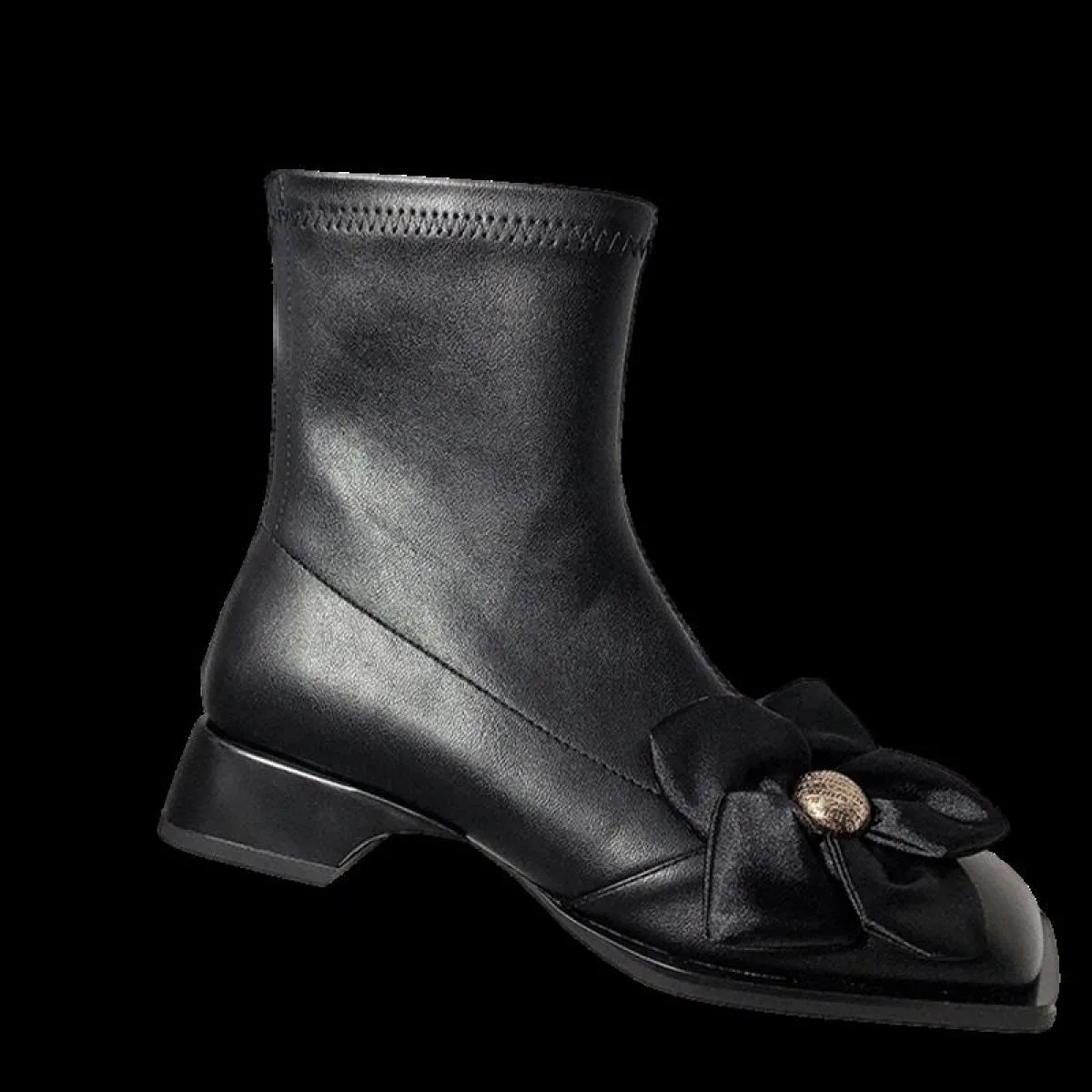 Inverno Donna Tacco medio Scarpe alla caviglia Fiore Chunky Chelsea Boots 2023 Nuovo designer Punta quadrata Stivali Décolleté M