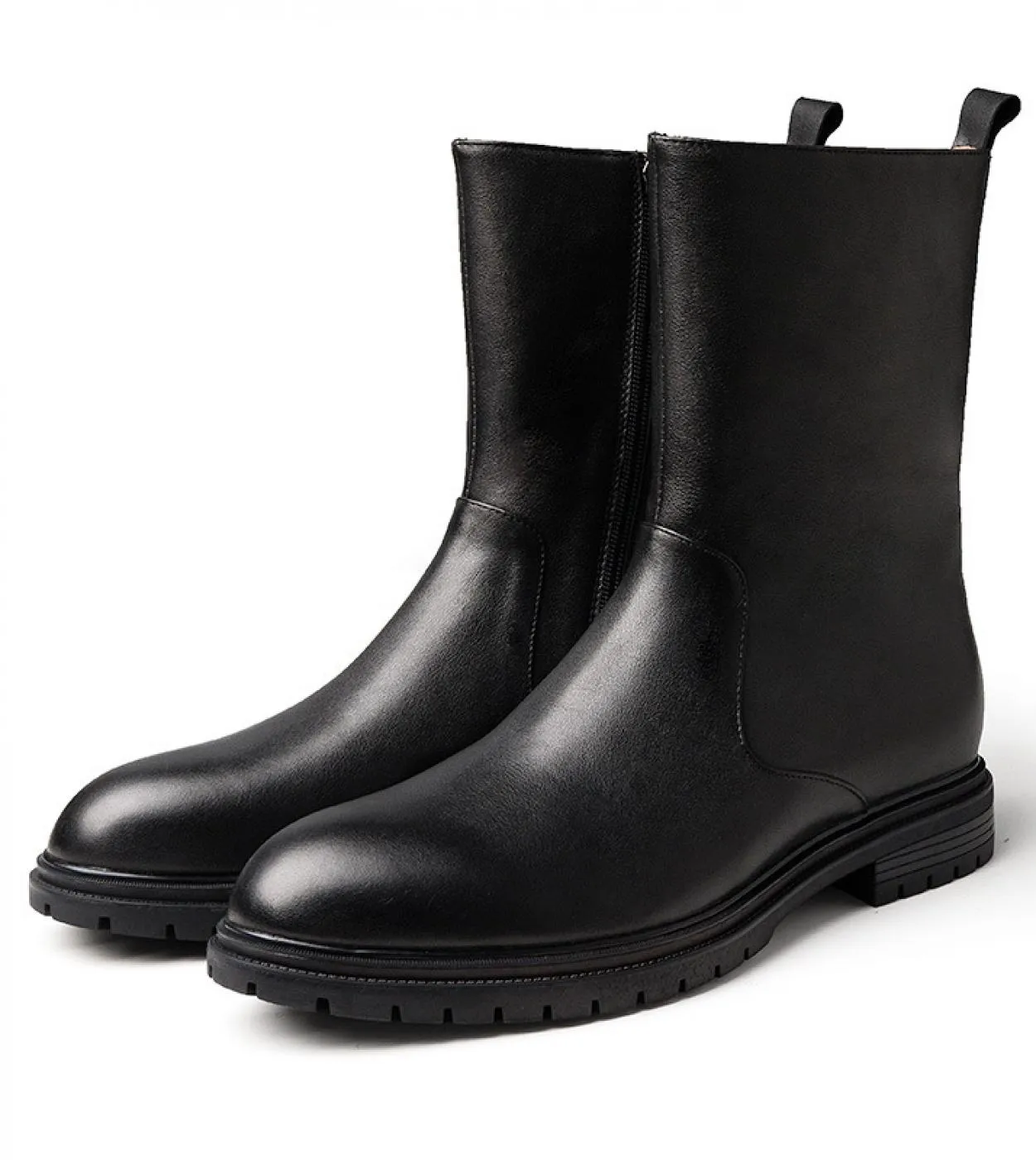 Inverno Uomo Stivali caldi Autunno Nuovo stile Stivaletti piatti in vera pelle di lusso per moda maschile Scarpe eleganti nere B