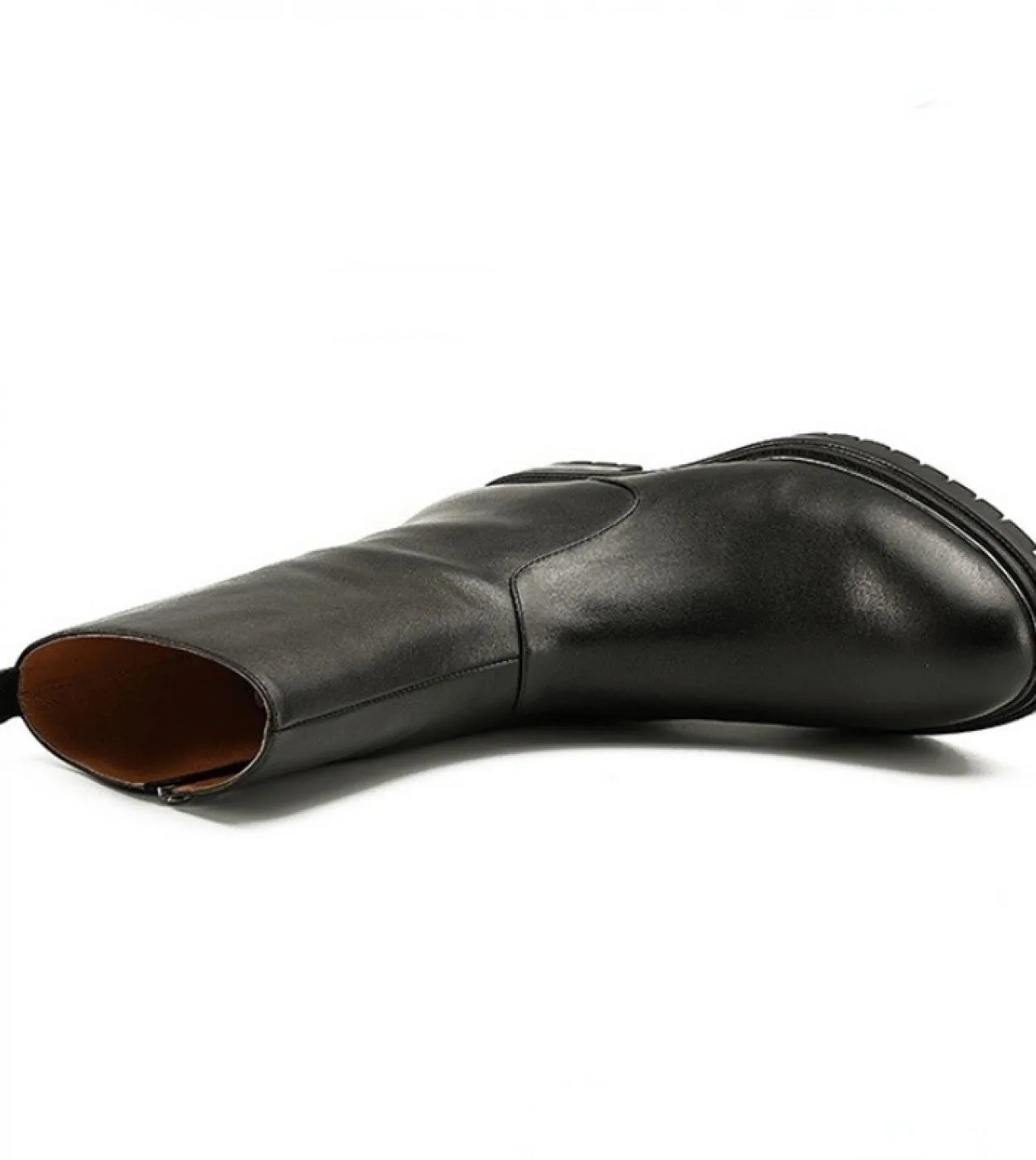 Inverno Uomo Stivali caldi Autunno Nuovo stile Stivaletti piatti in vera pelle di lusso per moda maschile Scarpe eleganti nere B