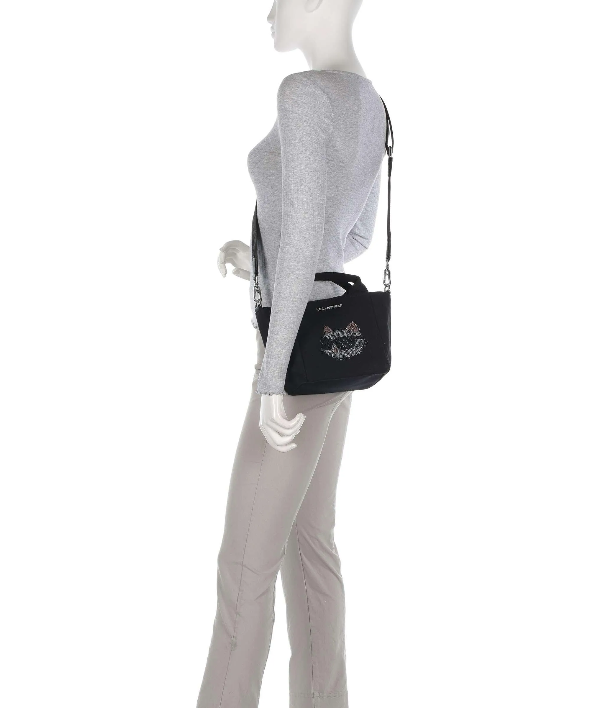  Karl Lagerfeld K/Ikonik 2.0 Borsa a tracolla cotone nero  