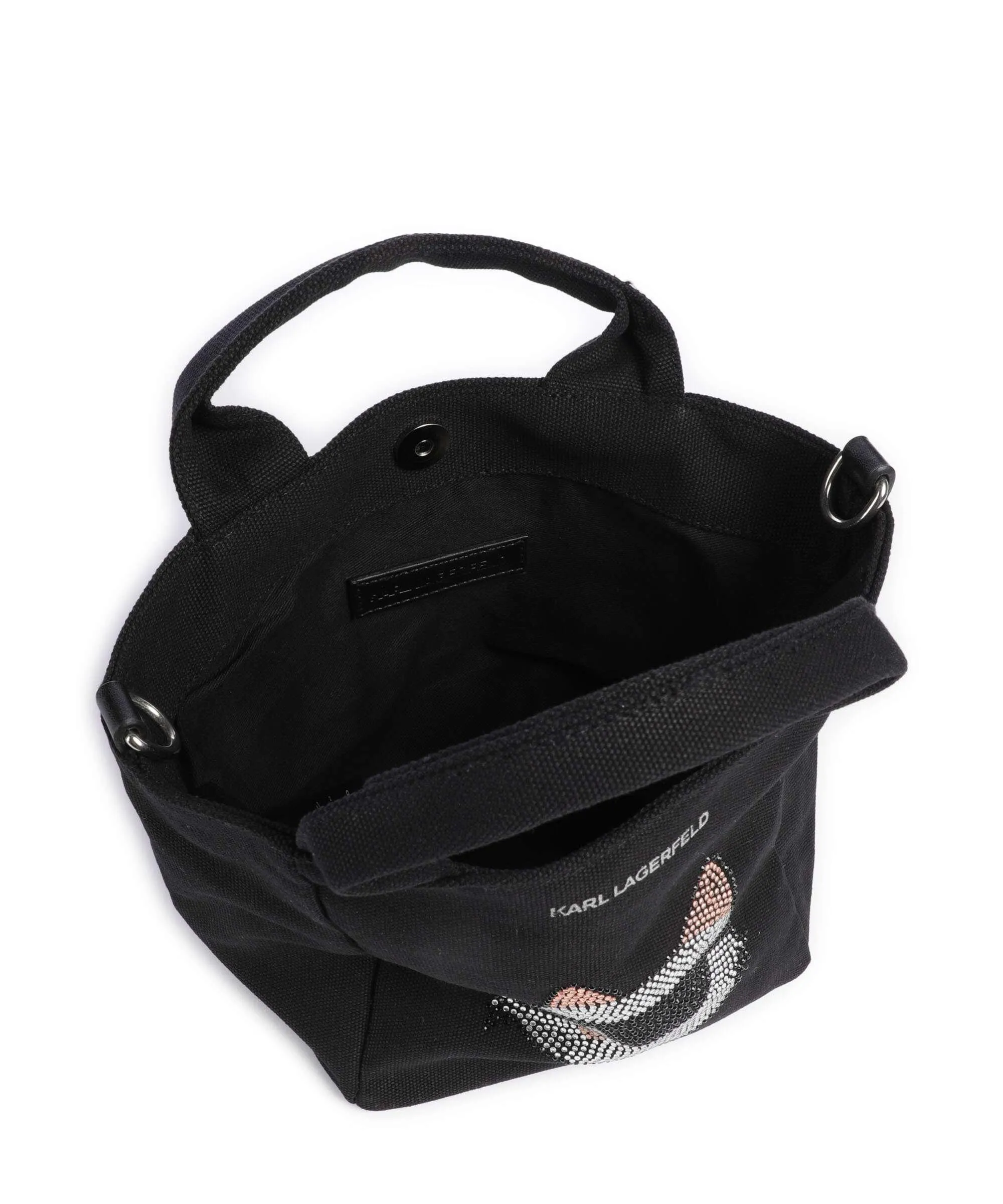  Karl Lagerfeld K/Ikonik 2.0 Borsa a tracolla cotone nero  