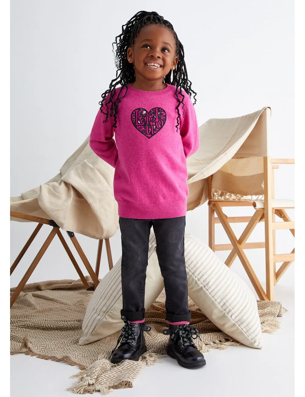 KF3119 MAGLIA LIU JO BETTER BAMBINA CON CUORE MAGLIETTA T SHIRT GIRL KID KIDS