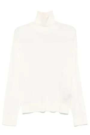 LANEUS Abbigliamento,Maglieria Maglia in misto lana cashmere bianco latte 