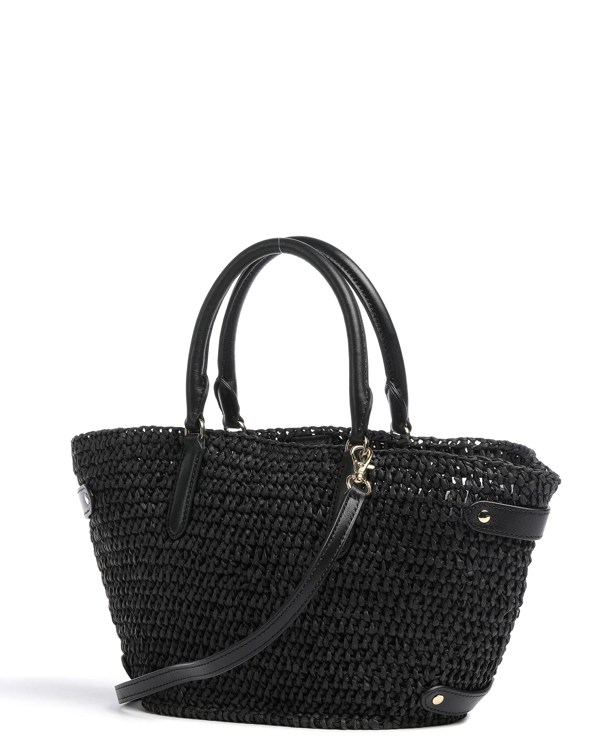  Lauren Ralph Lauren Daphney 20 Straw Borsa a mano carta nero  