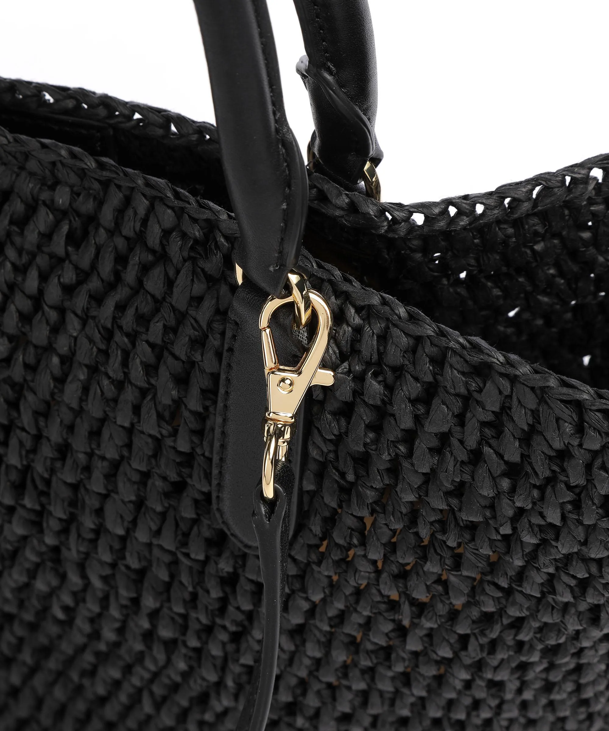  Lauren Ralph Lauren Daphney 20 Straw Borsa a mano carta nero  