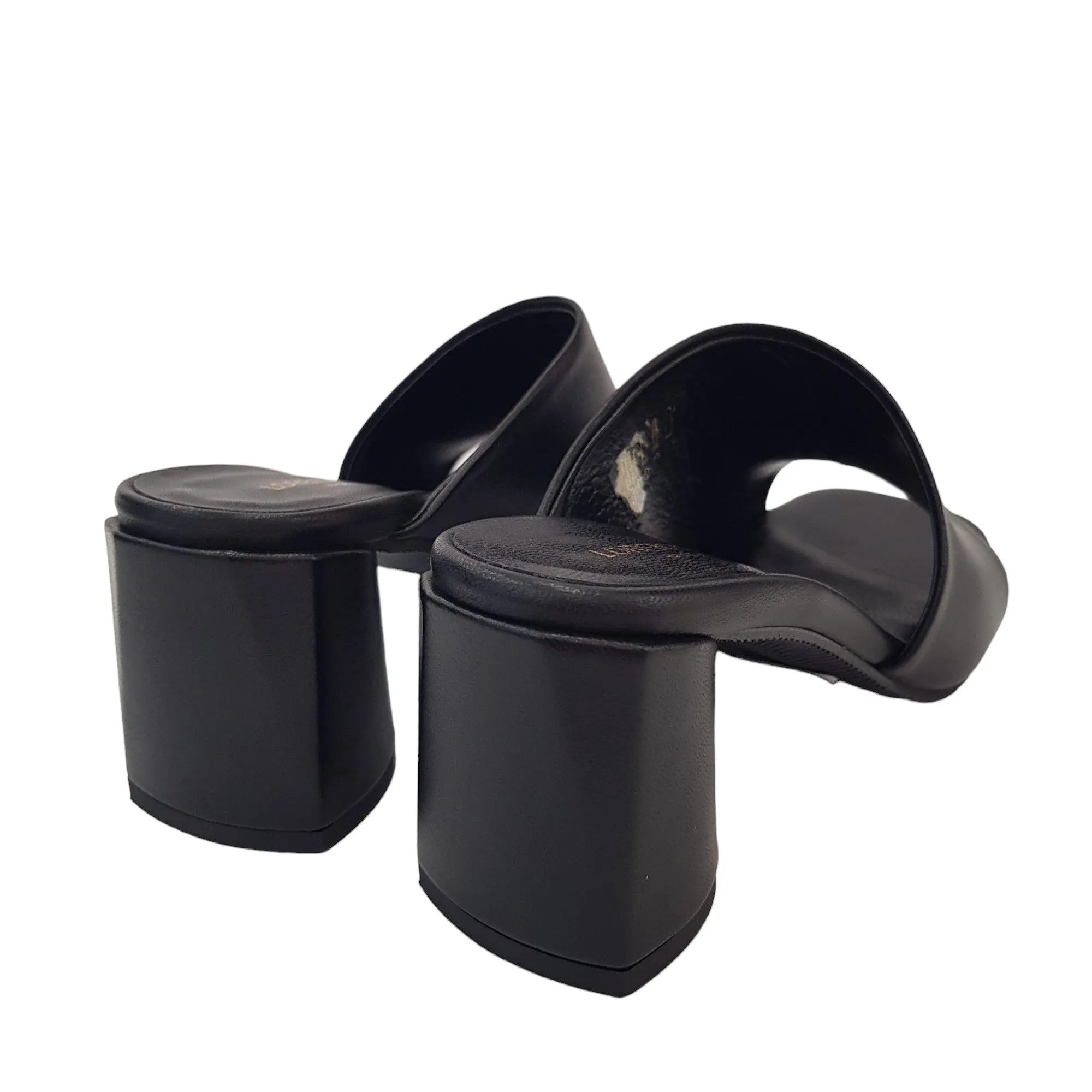 Lorenzo Mari sandalo sabot donna tacco 7 cm pelle nero Rif.828