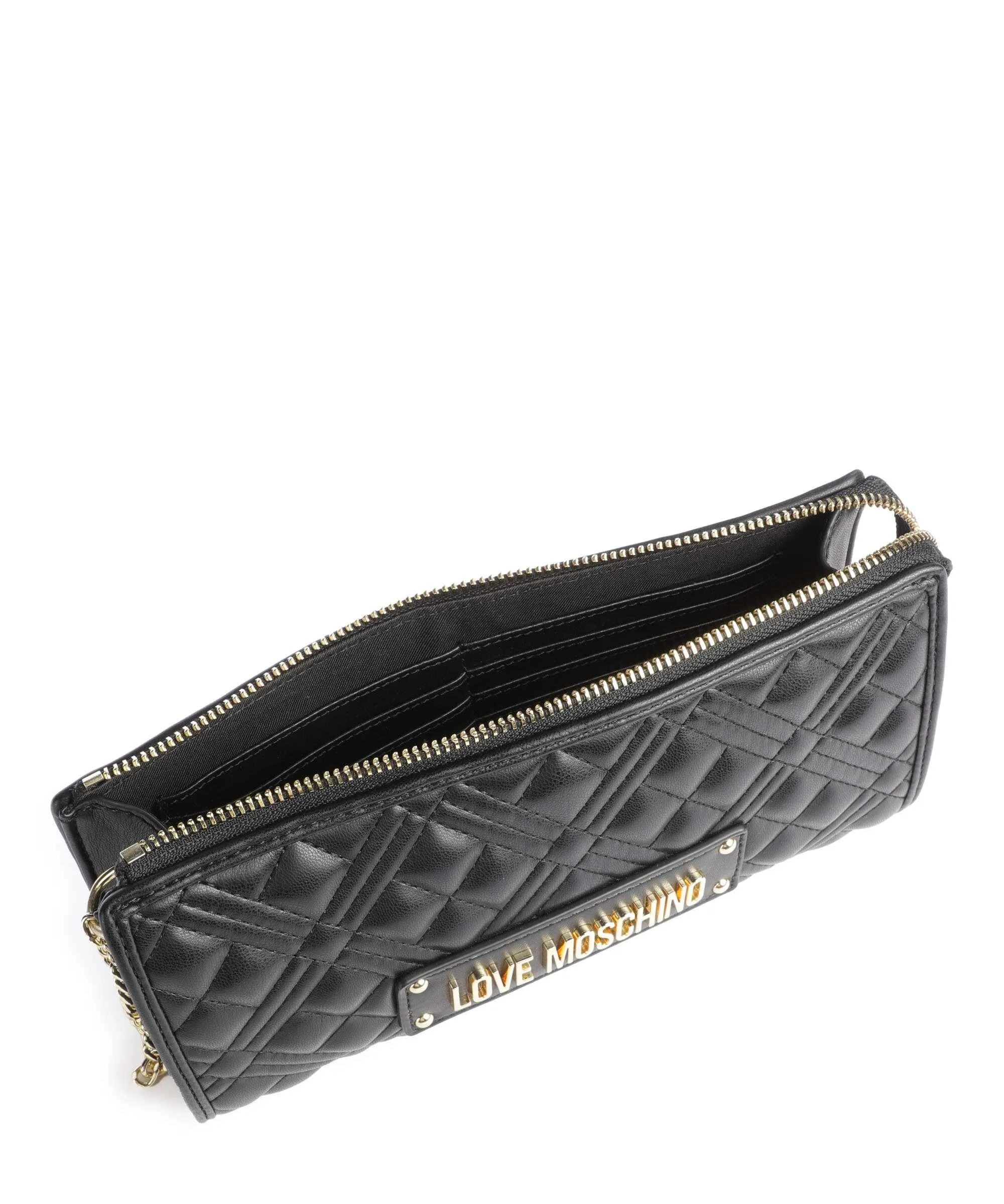  Love Moschino Quilted Borsa a spalla pelle sintetica nero  