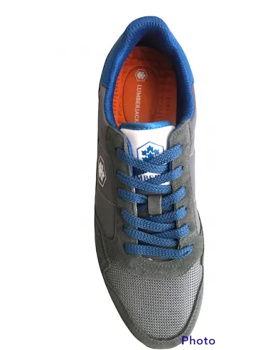 LUMBERJACK SNEAKER WICK  uomo GREY BLUETTE tessuto e scamosciata plantare estraibile