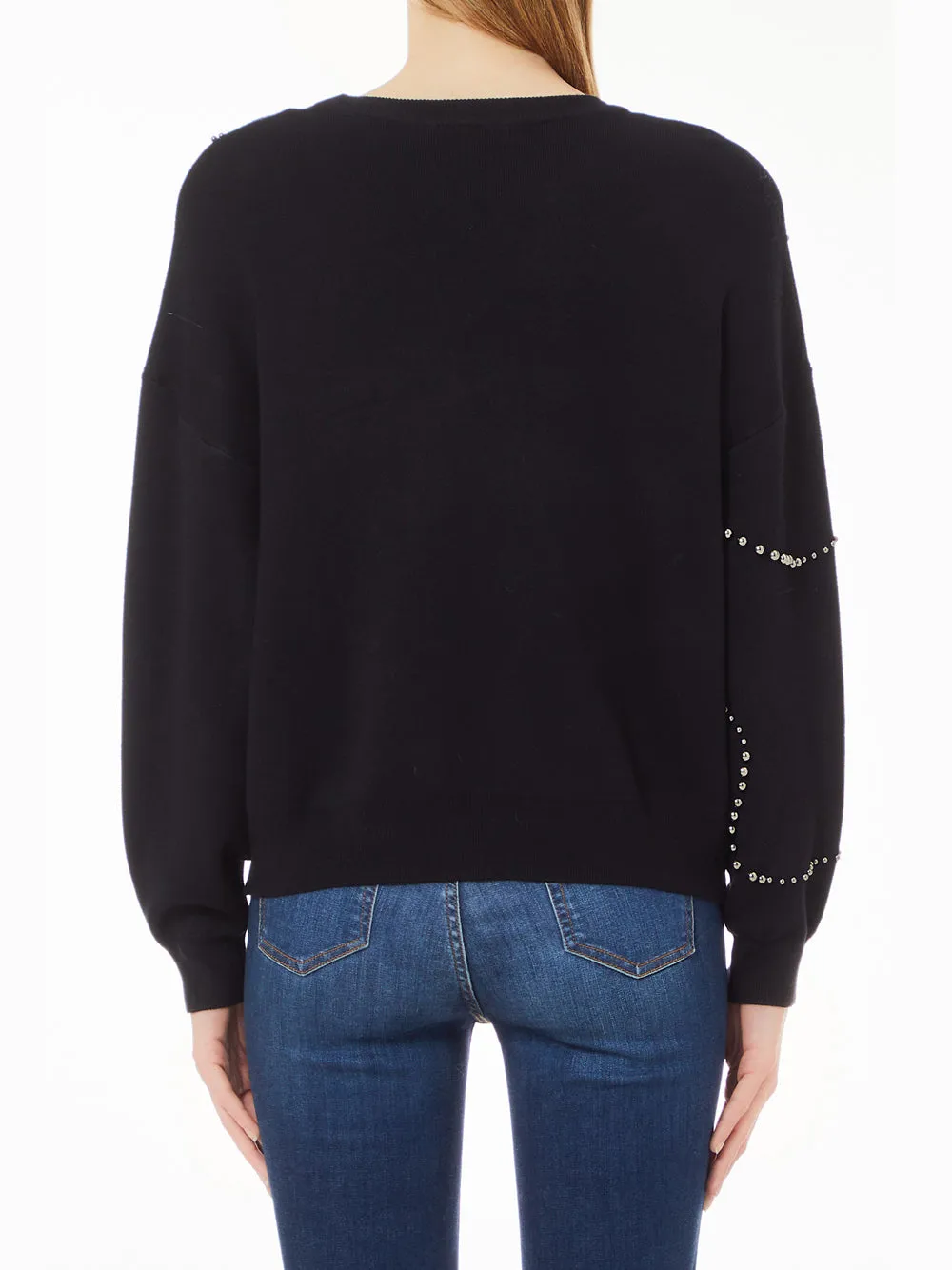 Maglia Chiusa Borchie Grigio e Nero Liu Jo