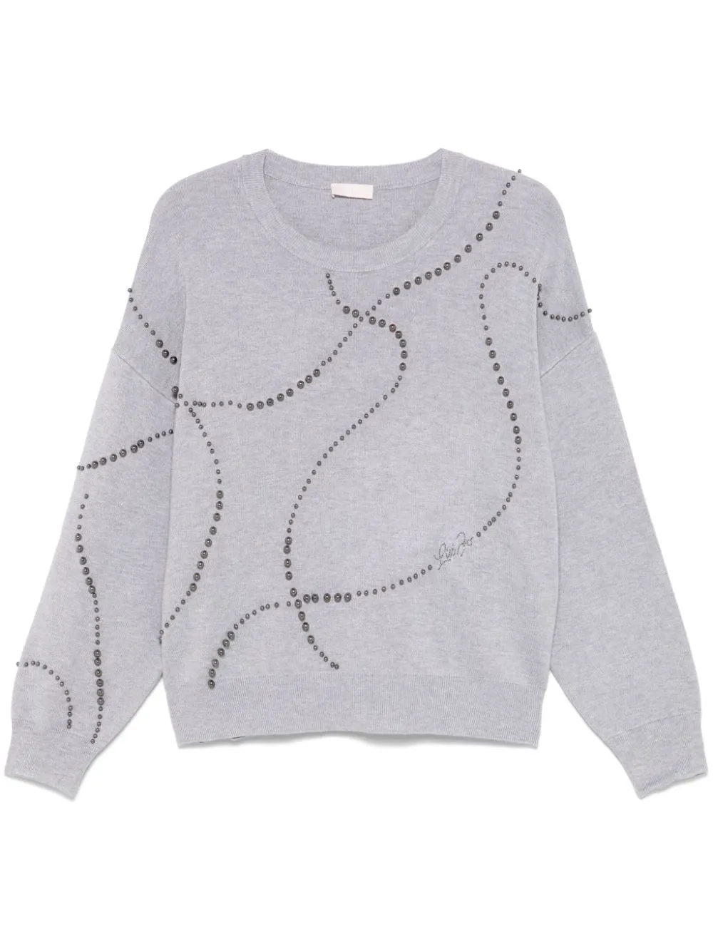 Maglia Chiusa Borchie Grigio e Nero Liu Jo