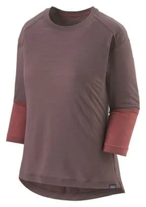 Maglia Ciclismo Patagonia Merino Manica 3/4 Marrone Donna